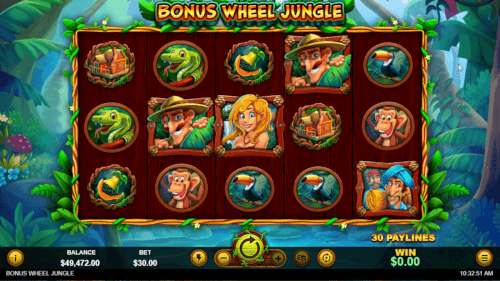 Champs de machines à sous Bonus Wheel Jungle casino.