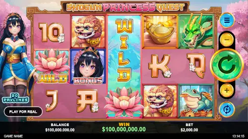 Screenshot aus dem neuen Shogun Princess Quest Casino Spielautomat