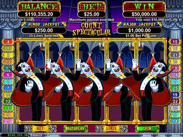 screenshot of the slot machine Count Spectacular